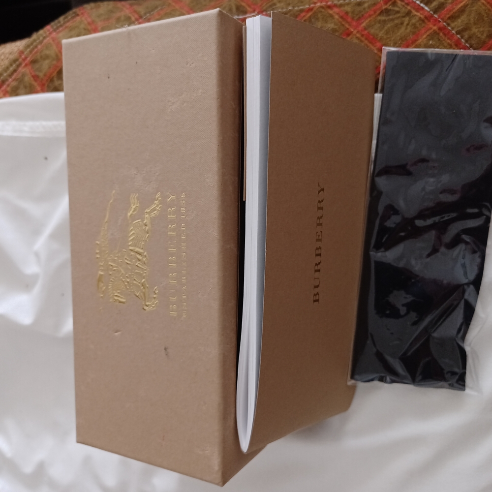 Burberry Tan Sunglass Box with Book & Cloth